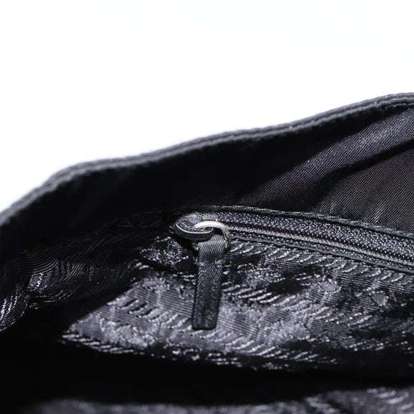 PRADA Pocono Tote Bag Nylon Black Silver Auth mr2839