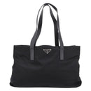PRADA Pocono Tote Bag Nylon Black Silver Auth mr2839-13