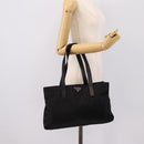 PRADA Pocono Tote Bag Nylon Black Silver Auth mr2839-25