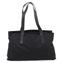 PRADA Pocono Tote Bag Nylon Black Silver Auth mr2839-2
