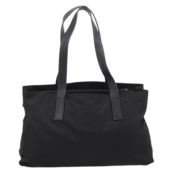 PRADA Pocono Tote Bag Nylon Black Silver Auth mr2839