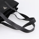 PRADA Pocono Tote Bag Nylon Black Silver Auth mr2839-7