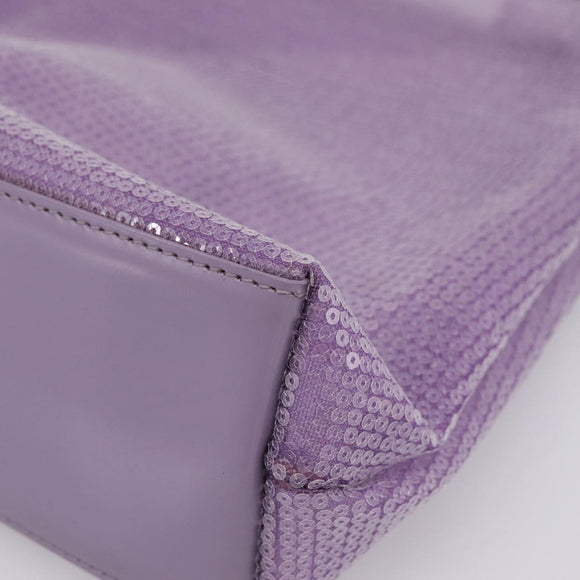 PRADA Hand Bag Mesh Sequins Purple Silver Auth mr2840