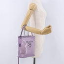 PRADA Hand Bag Mesh Sequins Purple Silver Auth mr2840-24