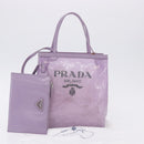 PRADA Hand Bag Mesh Sequins Purple Silver Auth mr2840-25