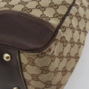 GUCCI GG Canvas Web Sherry Line Tote Bag Brown Gold 163805 Auth mr2841-10