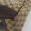 GUCCI GG Canvas Web Sherry Line Tote Bag Brown Gold 163805 Auth mr2841-12