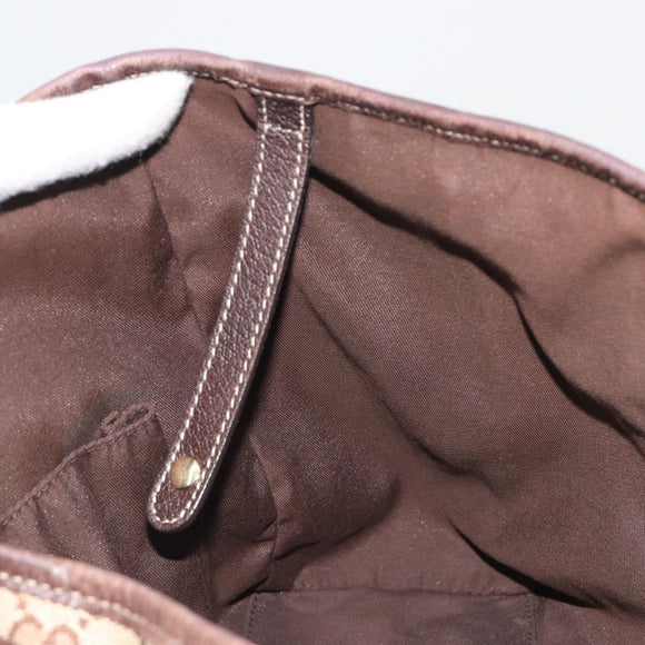 GUCCI GG Canvas Web Sherry Line Tote Bag Brown Gold 163805 Auth mr2841