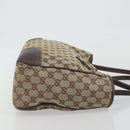 GUCCI GG Canvas Web Sherry Line Tote Bag Brown Gold 163805 Auth mr2841-4