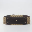 GUCCI GG Canvas Web Sherry Line Tote Bag Brown Gold 163805 Auth mr2841-9