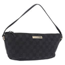 GUCCI GG Canvas Accessory Pouch Black Gold 089 1103 Auth mr2843-1