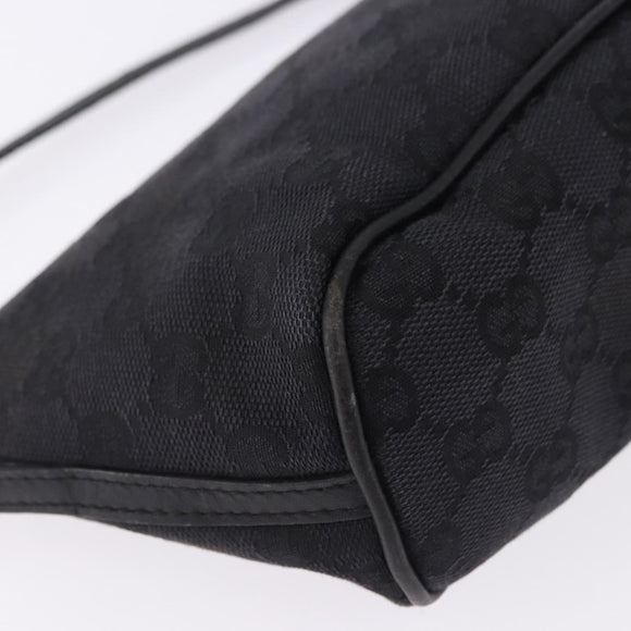 GUCCI GG Canvas Accessory Pouch Black Gold 089 1103 Auth mr2843