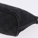 GUCCI GG Canvas Accessory Pouch Black Gold 089 1103 Auth mr2843-11