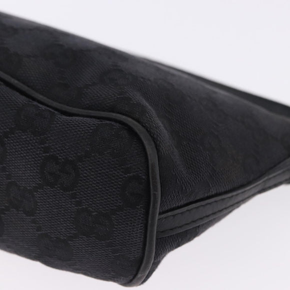 GUCCI GG Canvas Accessory Pouch Black Gold 089 1103 Auth mr2843
