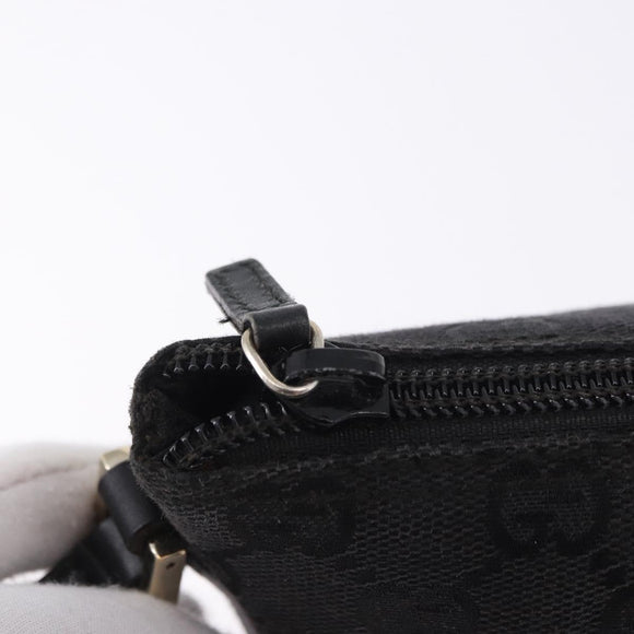 GUCCI GG Canvas Accessory Pouch Black Gold 089 1103 Auth mr2843