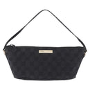 GUCCI GG Canvas Accessory Pouch Black Gold 089 1103 Auth mr2843-2