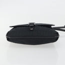 FENDI Zucchino Canvas Shoulder Bag Black Silver Auth mr2844-5