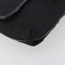 FENDI Zucchino Canvas Shoulder Bag Black Silver Auth mr2844-15