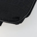 FENDI Zucchino Canvas Shoulder Bag Black Silver Auth mr2844-16