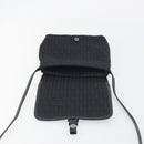 FENDI Zucchino Canvas Shoulder Bag Black Silver Auth mr2844-19