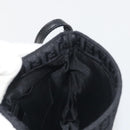 FENDI Zucchino Canvas Shoulder Bag Black Silver Auth mr2844-21