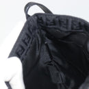 FENDI Zucchino Canvas Shoulder Bag Black Silver Auth mr2844-22