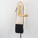 FENDI Zucchino Canvas Shoulder Bag Black Silver Auth mr2844-24