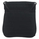 FENDI Zucchino Canvas Shoulder Bag Black Silver Auth mr2844-2