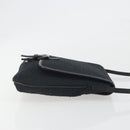 FENDI Zucchino Canvas Shoulder Bag Black Silver Auth mr2844-3