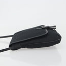 FENDI Zucchino Canvas Shoulder Bag Black Silver Auth mr2844-4