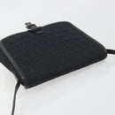 FENDI Zucchino Canvas Shoulder Bag Black Silver Auth mr2844-6