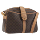 CELINE Macadam Canvas Shoulder Bag PVC Leather Brown Gold Auth mr2845-1