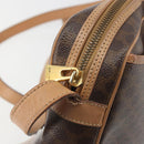 CELINE Macadam Canvas Shoulder Bag PVC Leather Brown Gold Auth mr2845-15