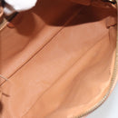 CELINE Macadam Canvas Shoulder Bag PVC Leather Brown Gold Auth mr2845-18