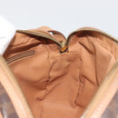 CELINE Macadam Canvas Shoulder Bag PVC Leather Brown Gold Auth mr2845-19