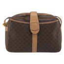 CELINE Macadam Canvas Shoulder Bag PVC Leather Brown Gold Auth mr2845-2