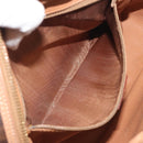 CELINE Macadam Canvas Shoulder Bag PVC Leather Brown Gold Auth mr2845-23