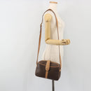 CELINE Macadam Canvas Shoulder Bag PVC Leather Brown Gold Auth mr2845-25