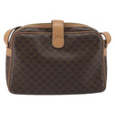 CELINE Macadam Canvas Shoulder Bag PVC Leather Brown Gold Auth mr2845-3