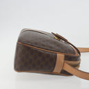 CELINE Macadam Canvas Shoulder Bag PVC Leather Brown Gold Auth mr2845-4