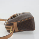 CELINE Macadam Canvas Shoulder Bag PVC Leather Brown Gold Auth mr2845-5