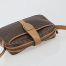 CELINE Macadam Canvas Shoulder Bag PVC Leather Brown Gold Auth mr2845-6