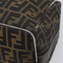 FENDI Zucca Canvas Vanity Pouch Hand Bag Black Brown Auth mr2846-15