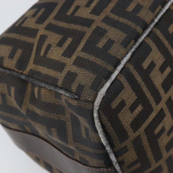 FENDI Zucca Canvas Vanity Pouch Hand Bag Black Brown Auth mr2846