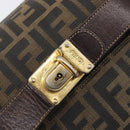 FENDI Zucca Canvas Vanity Pouch Hand Bag Black Brown Auth mr2846-17
