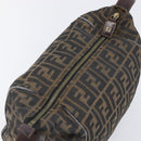 FENDI Zucca Canvas Vanity Pouch Hand Bag Black Brown Auth mr2846-9