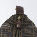 FENDI Zucca Canvas Vanity Pouch Hand Bag Black Brown Auth mr2846-18