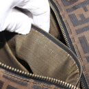 FENDI Zucca Canvas Vanity Pouch Hand Bag Black Brown Auth mr2846-12