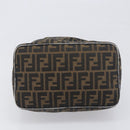 FENDI Zucca Canvas Vanity Pouch Hand Bag Black Brown Auth mr2846-5