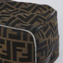 FENDI Zucca Canvas Vanity Pouch Hand Bag Black Brown Auth mr2846-8